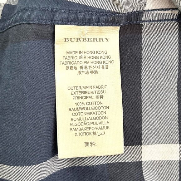 Burberry Brit Check Print Button Down Shirt in Ink Blue Size XL - Picture 6 of 10